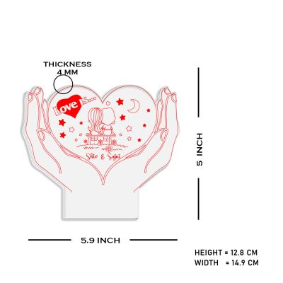 Heart Shape Couple Night Lamp Personalized Name Light